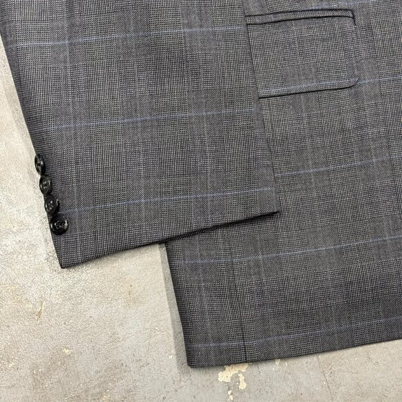 Bulloch Tailors Bespoke Suit 2pc Prince of Wales Check Grey Wool 46R 40x27 - Picture 4 of 11
